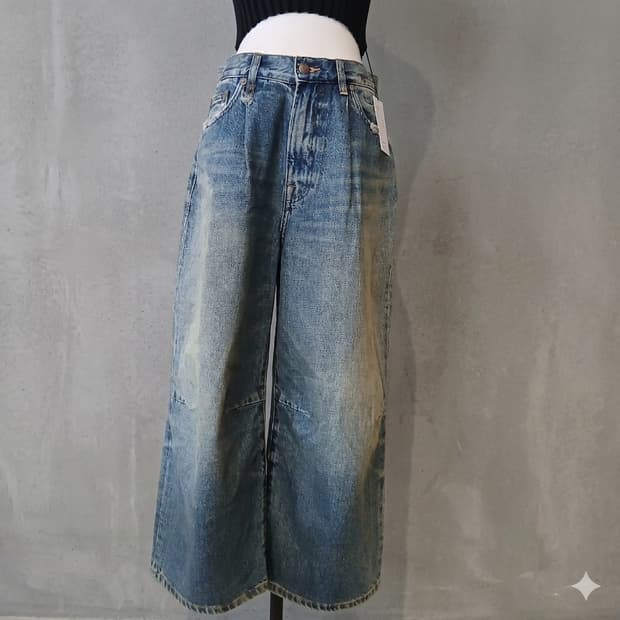 [R13] 크롭 와이드레그 진