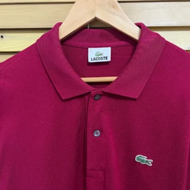 라코스테 남성 레드 카라티셔츠 100