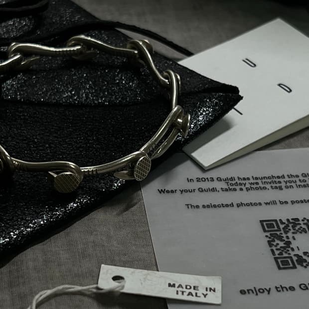 Guidi Silver Nail Bracelet