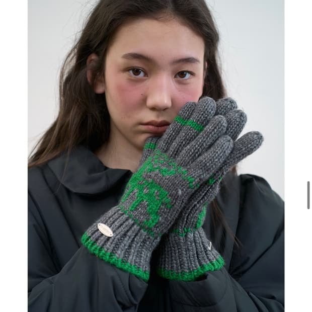 새상품) 노컨텐츠 301. Snowy Gloves 차콜 니트 장갑