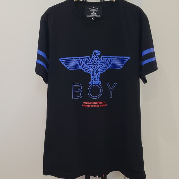 보이런던 시그니처 로고 블랙 반팔 티셔츠 L사이즈