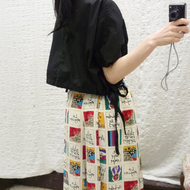 drawstring drape black blouse