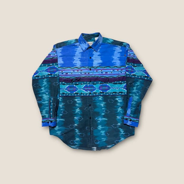 90s 나바호 패턴 웨스턴 셔츠 L
