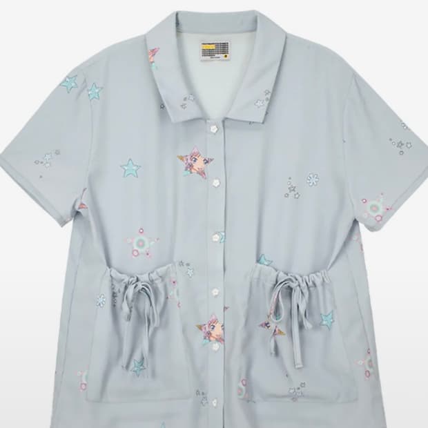 유쓰배쓰 YB x Oliwa Star Print Sleep Shirt M