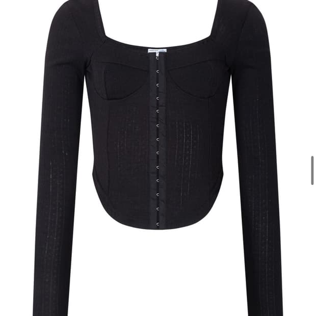 플리즈노팔로우 조안 코르셋 롱 슬리브 탑 블랙 