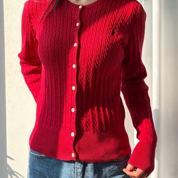 [S]폴로 랄프로렌 걸즈 꽈배기 케이블 니트 가디건