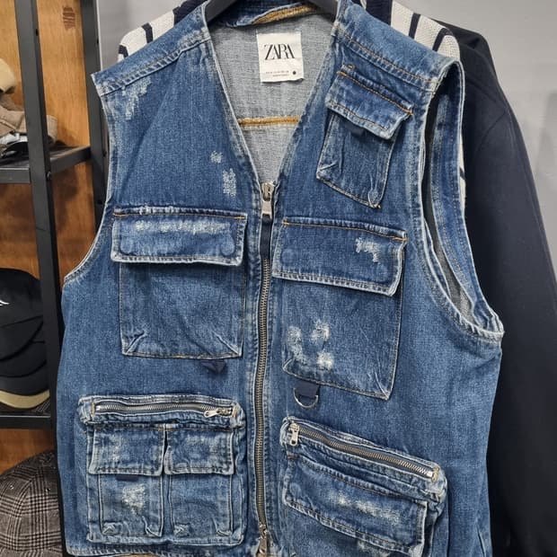 ZARA) 자라 카고 청조끼 등산 낚시 캠핑 국내100~105