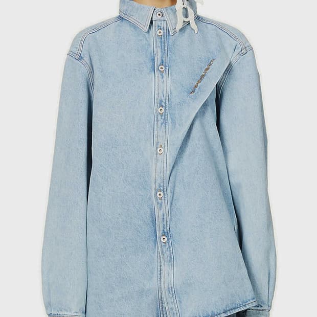 Y/Project  핀치드 연청 데님 셔츠 (BTS 정국 착용)