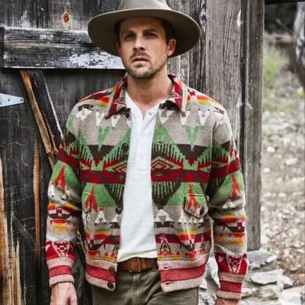 RRL 더블알엘 캐시미어 믹스드 네이티브 울 니트 자켓 XL