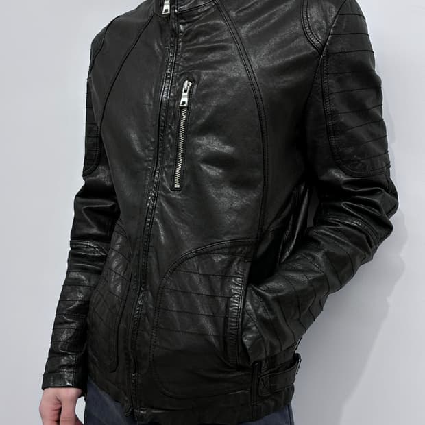 이탈리안 퀼티드 판넬 램스킨 자켓