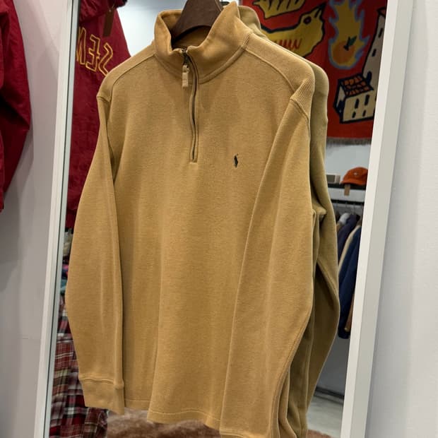 Polo RL 폴로 랄프로렌 하프넥 쿼터 집업 니트 (beige)