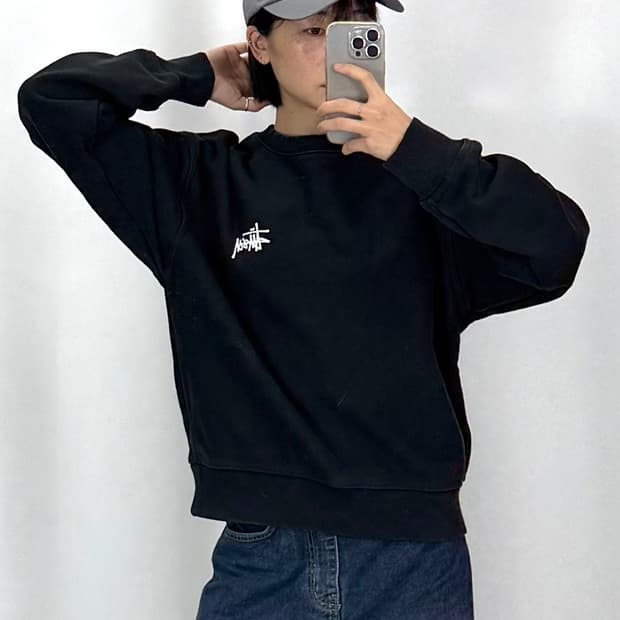 루키CK9748: 스투시 블랙 맨투맨 