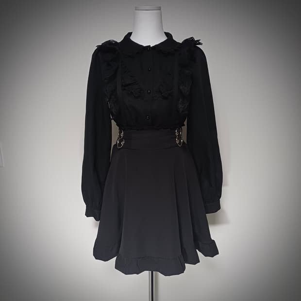 Mars 마즈 서스펜더 하트버클 스커트 양지뢰 고스로리 갸루