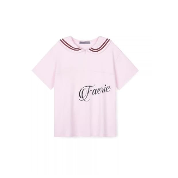 sailor collar mesh loose top