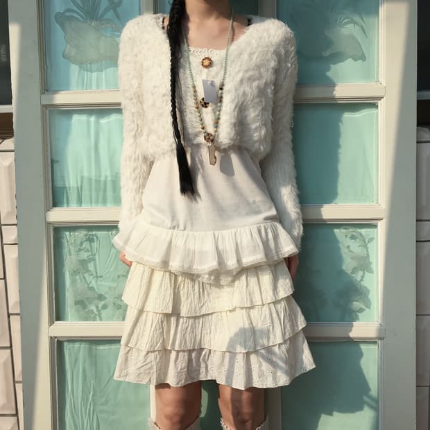 Fluffy knit cardigan