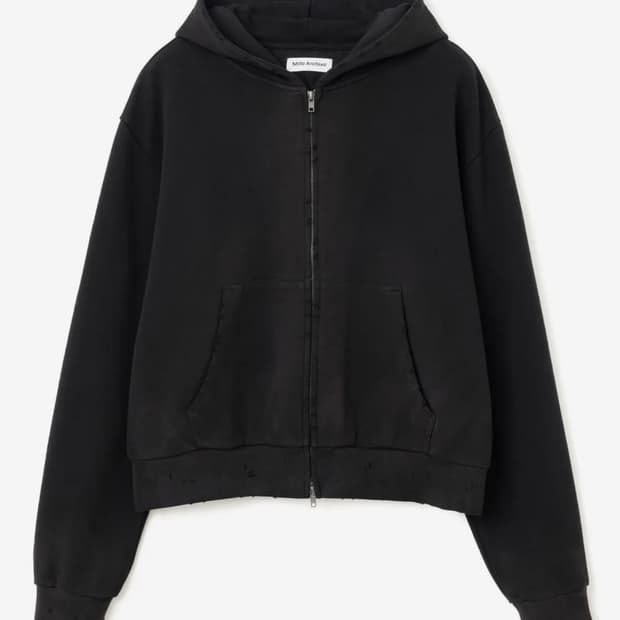 밀로아카이브 데미지 쇼트 후드집업 XL