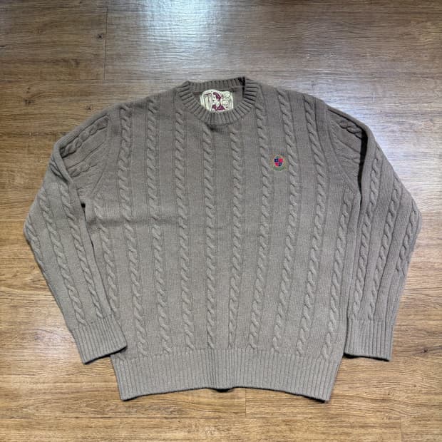 리넥츠 메리노울 케이블니트 브라운