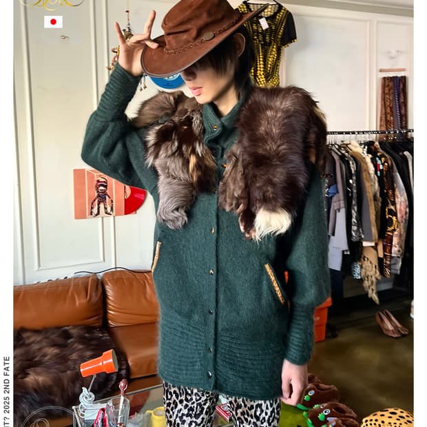 G.K 伊太利喜 Archive Real Fox Mohair Jacket