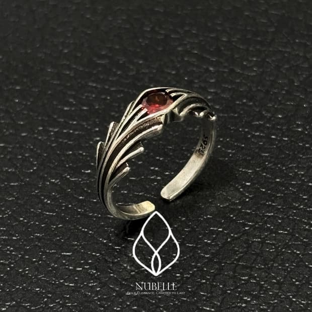 🌗Antique red eye ring / 엔틱 레드아이 반지