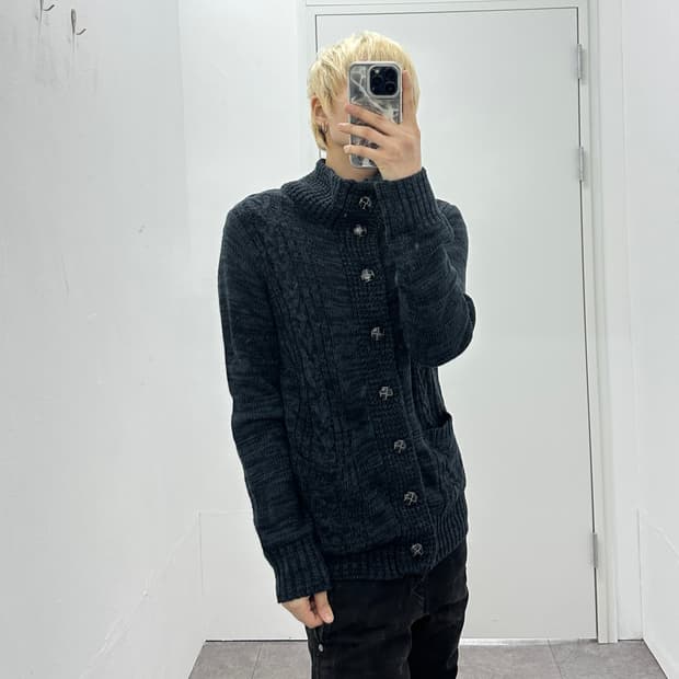 Anti Label high neck button knit jacket