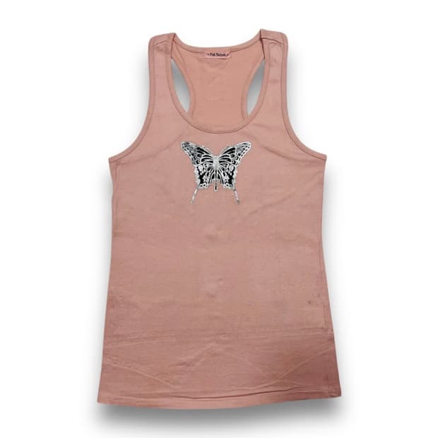 핑크 아이콘 버터플라이 y2k 빈티지 슬리브리스