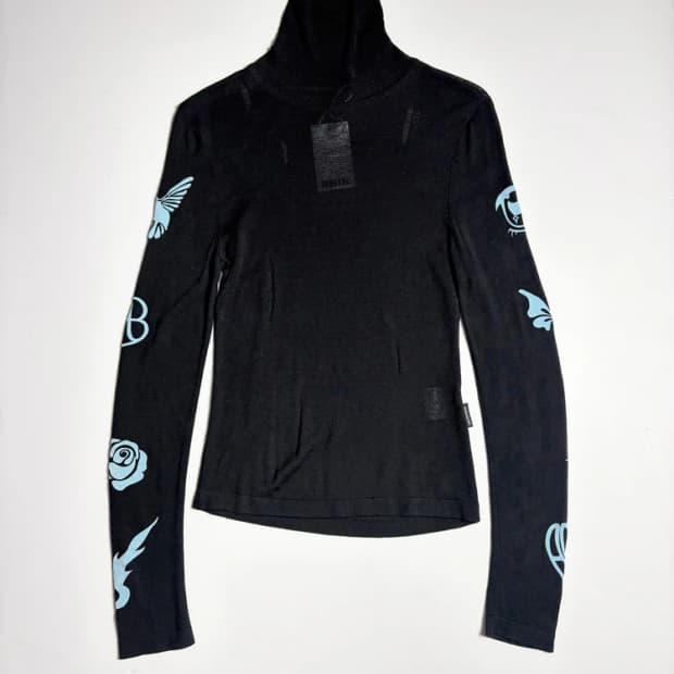 앤더슨벨 23SS 아우겐 플로킹 이너 니트 탑 R1890