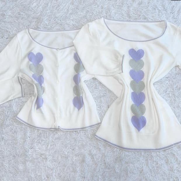 일본 빈티지 긴팔, 가디건 세트