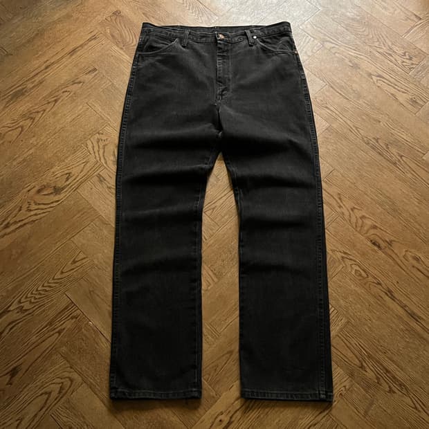 [36]랭글러 USA 스트레이트핏 흑청 데님 팬츠