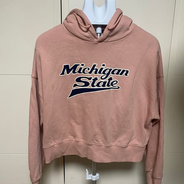 미시간 스테이트 핑크 후드티