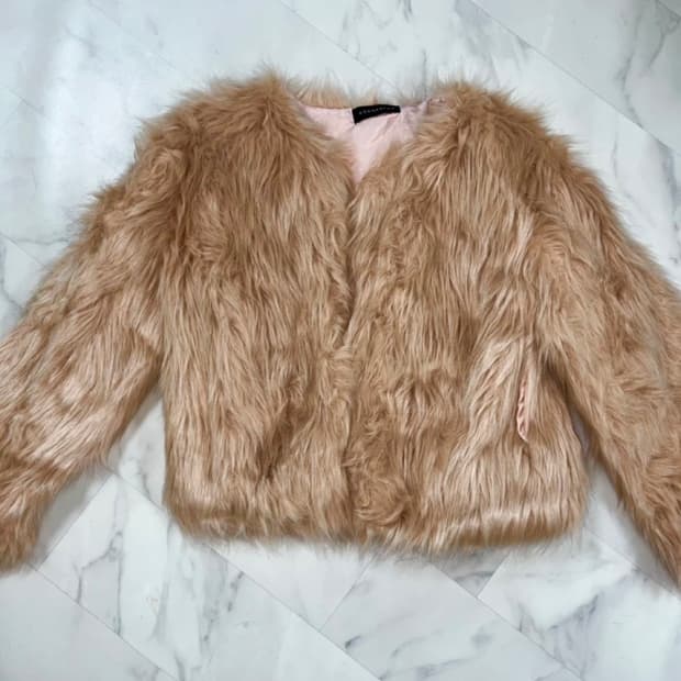 빈티지 핑크 퍼 자켓