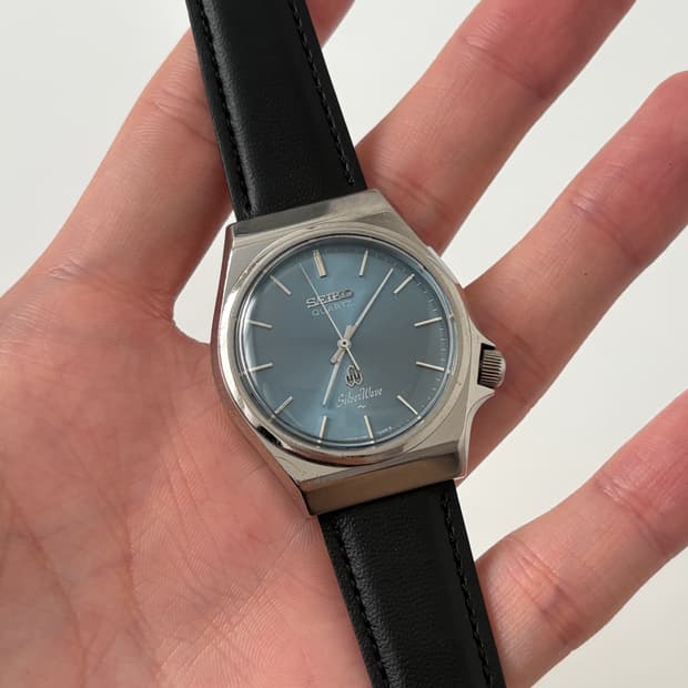 1980s Silverwave Skyblue Dial Quartz