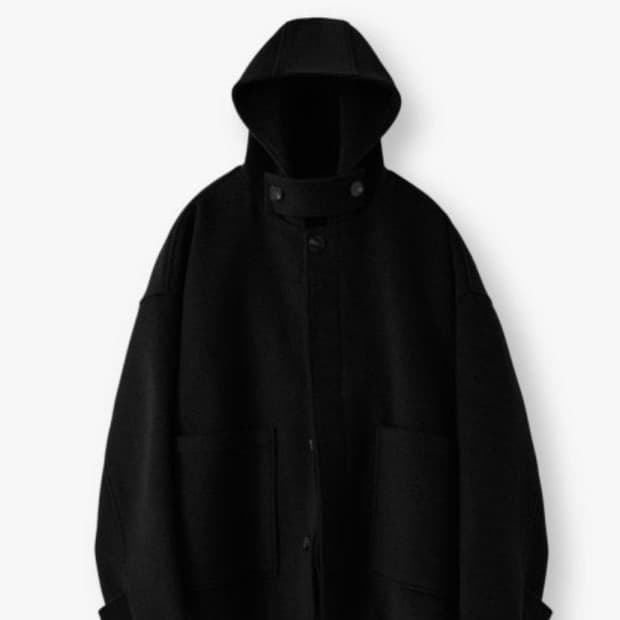 라퍼지스토어 울리치 오버핏 후드 하프코트