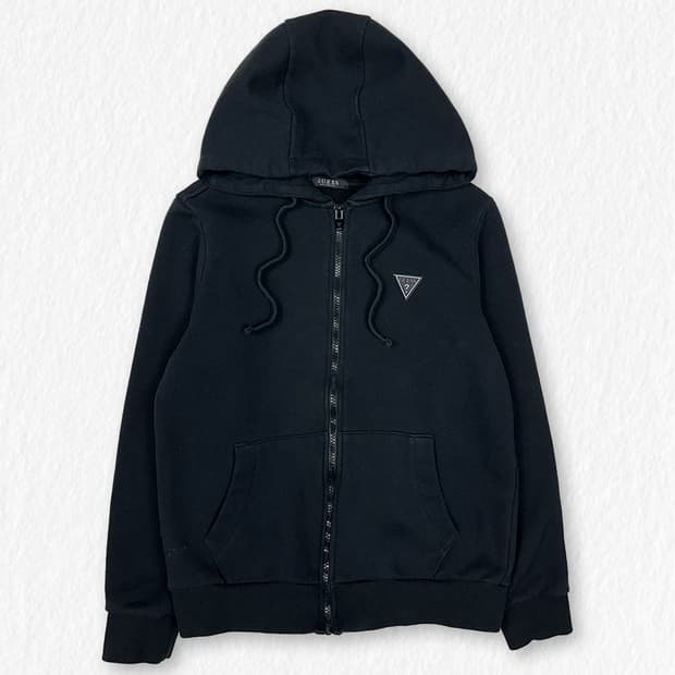 게스 후드집업 블랙