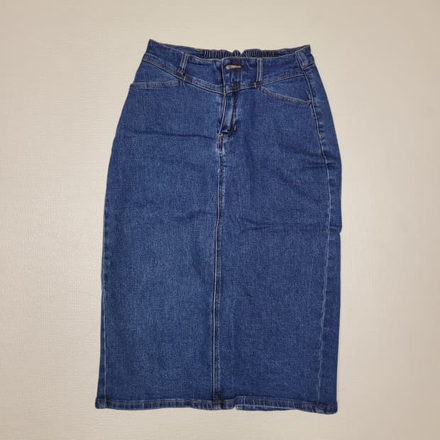 반에이크 VANAKE 여자 뒤트임 데님 롱스커트 27 인디고