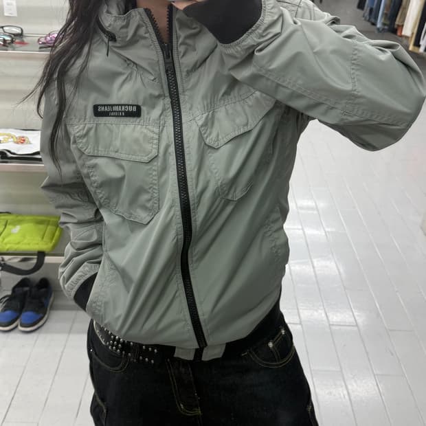 버커루 00's 오리지널 나일론 하이넥 바람막이 블루종 자켓