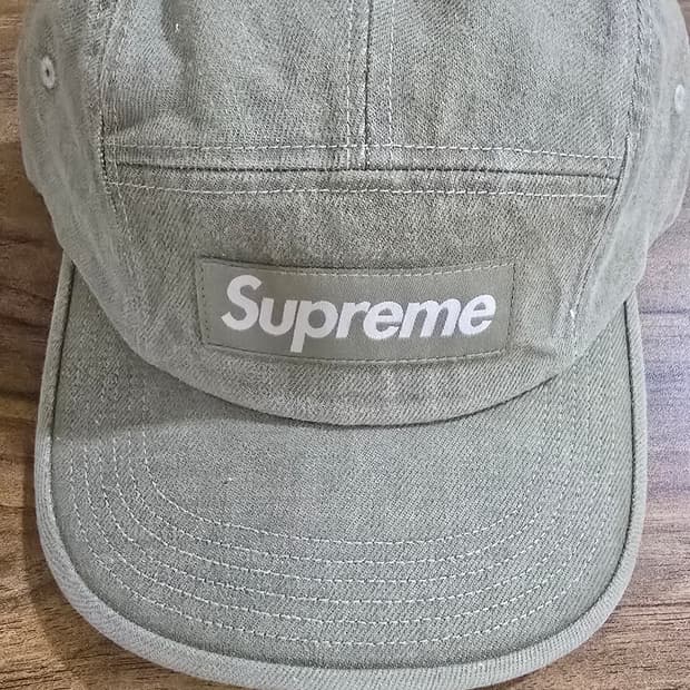 슈프림 데님 캠프캡 올리브 25SS