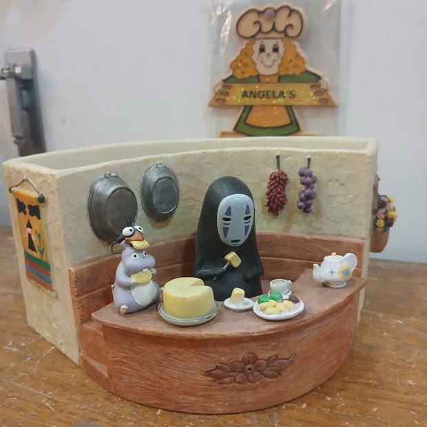 빈티지 지브리 센과 치히로 가오나시,보우네즈미 마블화분