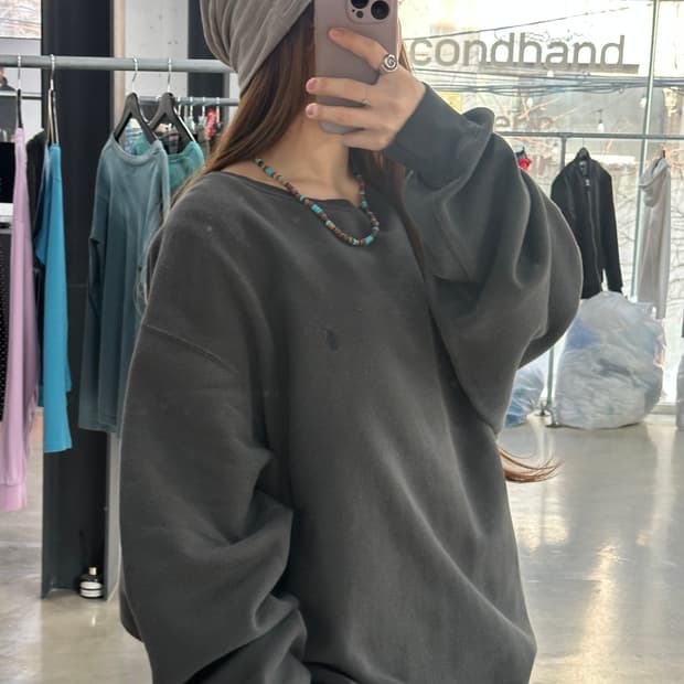 폴로랄프로렌 와이드핏 맨투맨 차콜