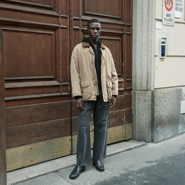 Yves Saint Laurent Pour Homme 패치워크 워크 자켓