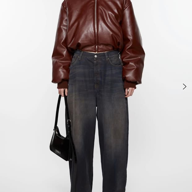 코팅범버 자켓 버건디 36