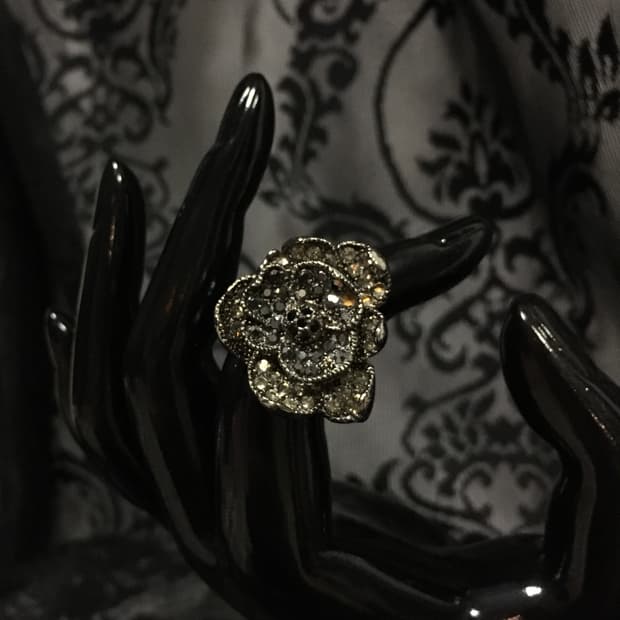 Vintage 핀터레스트 빅 로즈 장미 팬던트 링 반지