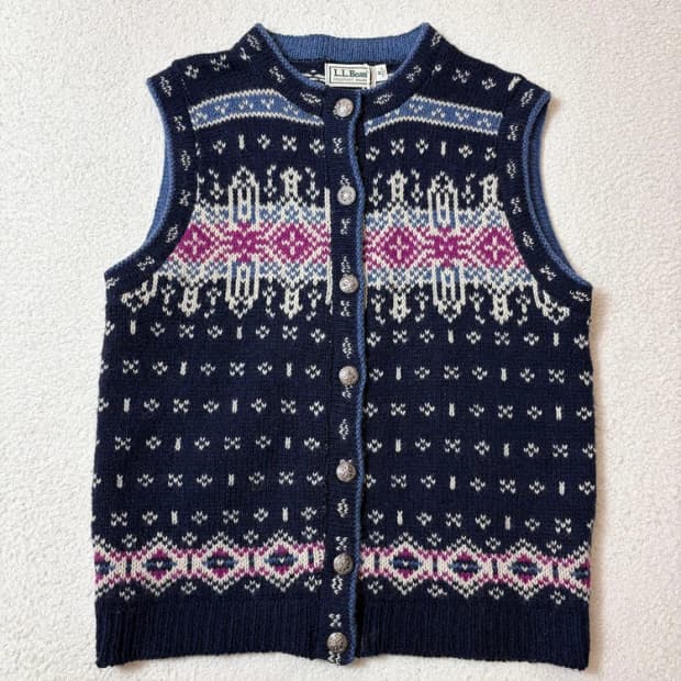 LL Bean 80's 노르딕 패턴 니트 베스트 PN6841