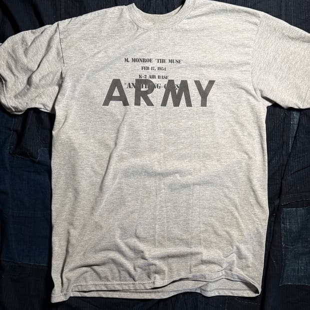 00‘s U.S Army 애니띵고우즈 스텐실 IPFU 티셔츠 L