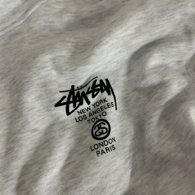 스투시 월드투어 후드티 애쉬 헤더 M 사이즈 새상품