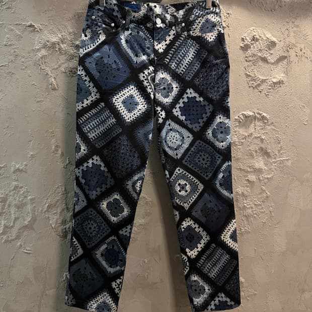 29인치 겐조진스 KENZO JEANS 패턴 팬츠 블루 믹스