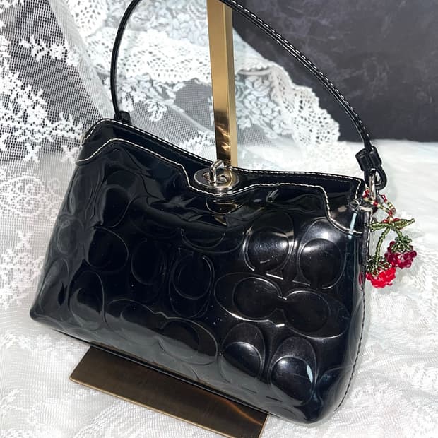 Coach Noir Black Gloss Signature Mini