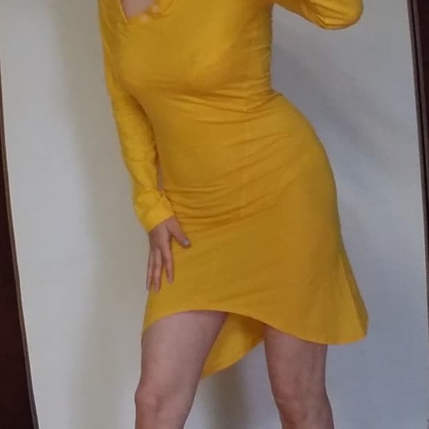 비비안웨스트우드 언밸런스 옐로우 셔츠 원피스