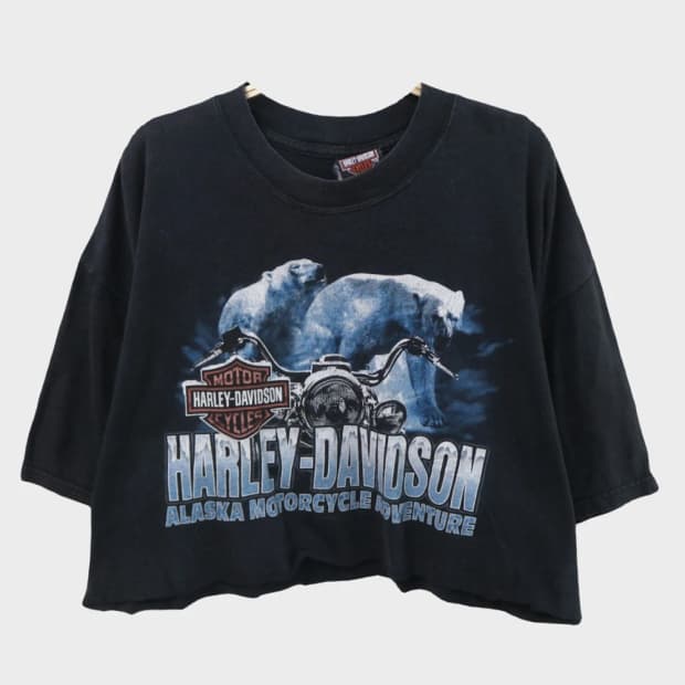 00'S 할리데이비슨 크롭 티셔츠 66388