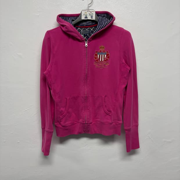 폴로 진스 패치 후드집업