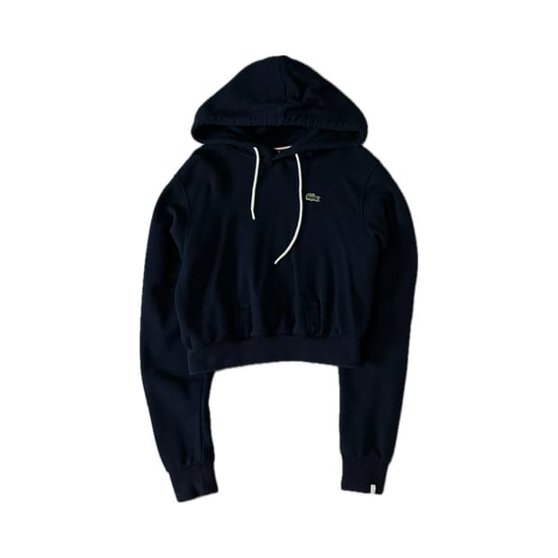 라코스테 크롭 후드티 (네이비) 